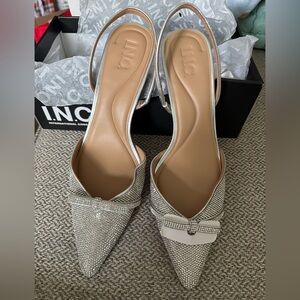INC International Concepts Women's Glittering Silver Heels